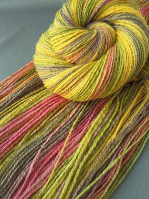 hand dyed and handspun by me 210 grams, 473 meters