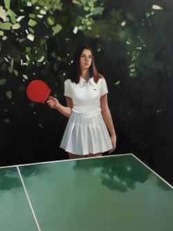 grundoonmgnx:    Elisabeth McBrien, Ping-Pong, 2015 Oil on canvas, 36.5″ x 29″ 