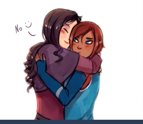walkingnorth-art:  Silly Korrasami reunion doodle. Asami’s never going to let go. NEVER  ❀◕ ‿ ◕❀ 