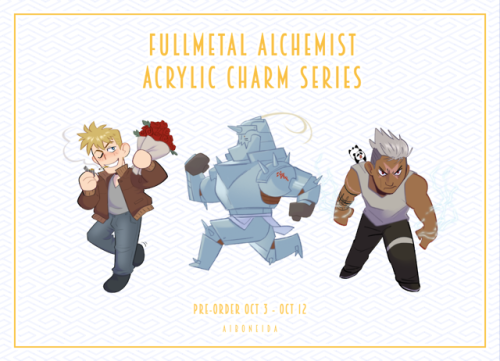 chocodi: Pre-orders for my Fullmetal Alchemist charm series (and gold foil prints!!) are now LIVE! 2