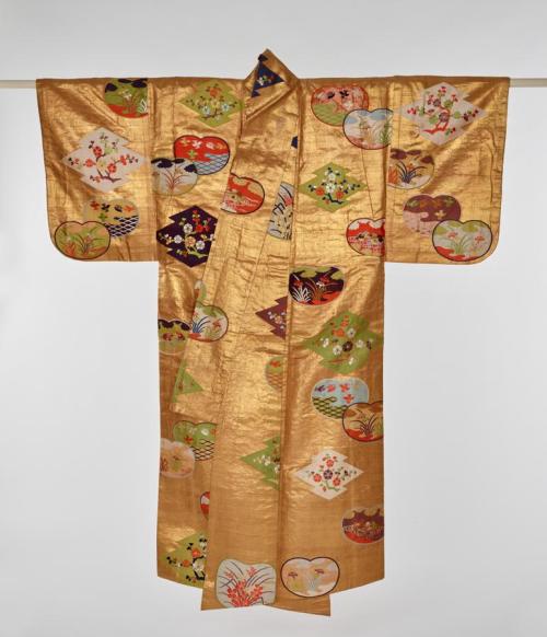 blondebrainpower:Noh theatre costume with floral designs. Japan, Edo period, 1800-1850