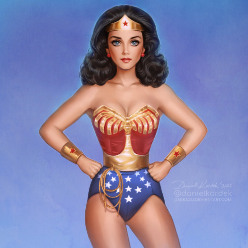 I started this work on July 4th.The classic Wonder Woman for me has always been the quintessence of 