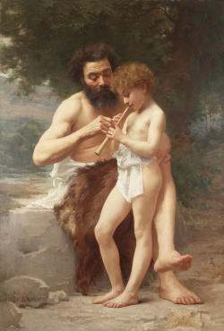 The Flute Lesson by Jules Cyrille Cavé