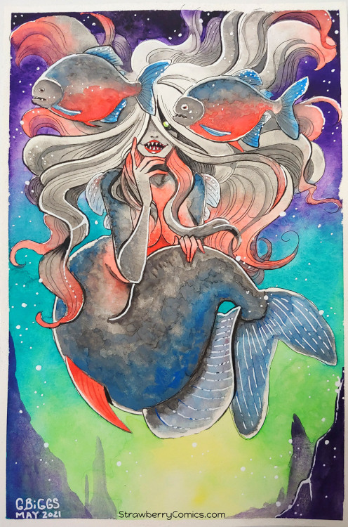 ginabiggs:The Piranha Mermaid – she is done! Who’s ready for some love bites!