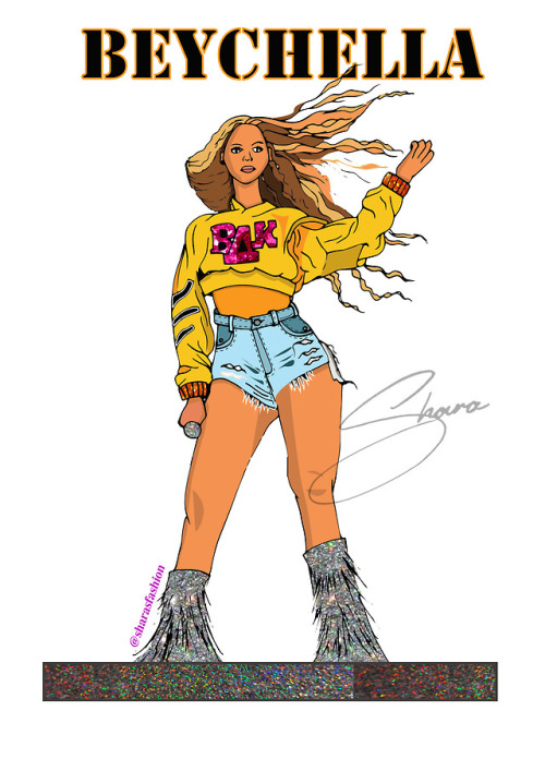 blackfashion: ‘Beychella’ Illustration by Shara Johnson Instagram: @sharasfashion Blog Tumblr Youtub