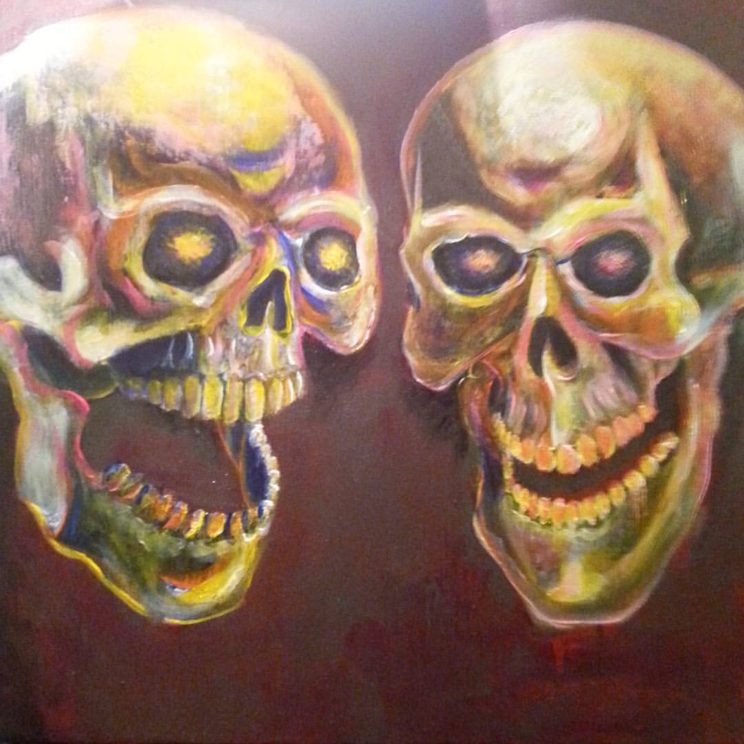 Skulls in progress.  When i add the glow-in-the-dark paint this is gonna be amaze-balls.