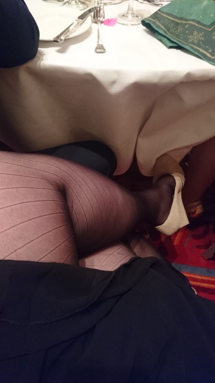 A little gift cause I am in a good mood! Our Christmas party! Enjoying tights with high heels