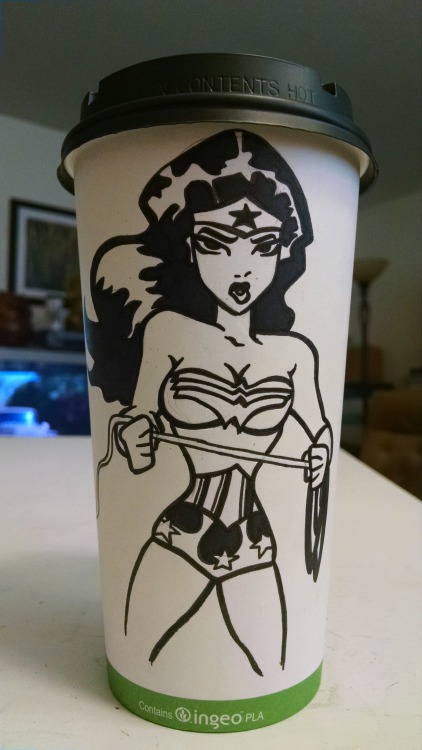 morningcoffeecupart:  My fictional crush…Wonder Woman!