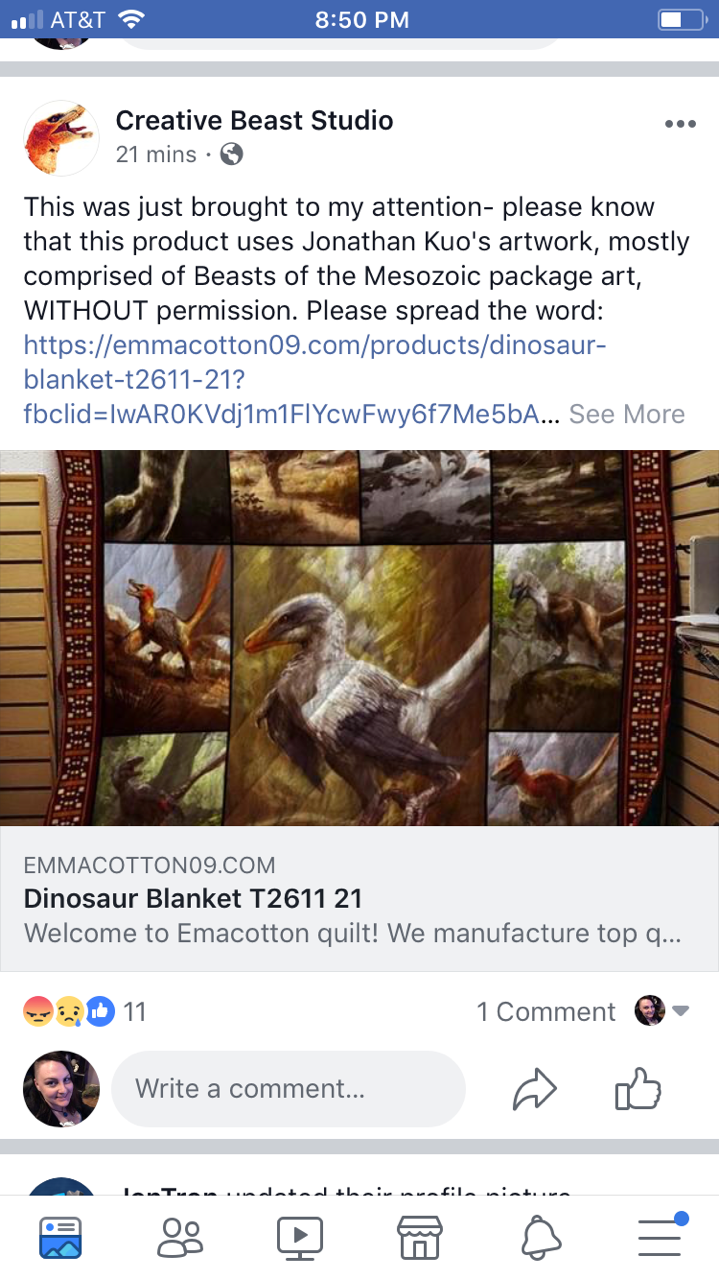 sizzybubbles:  ART THEFT ALERTDavid Silva from the Beasts of the Mesozoic FB page