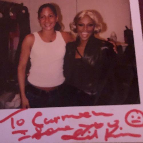 Rare polaroid of Lil’ Kim on set of Out Magazine shooting at Sunstudios in 1999.