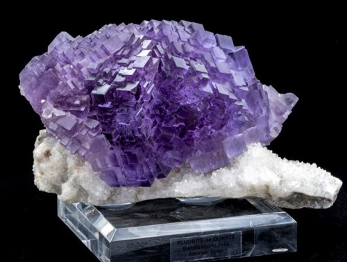 Fluorite on Quartz - Berbes Mining Area, Asturias, Spain