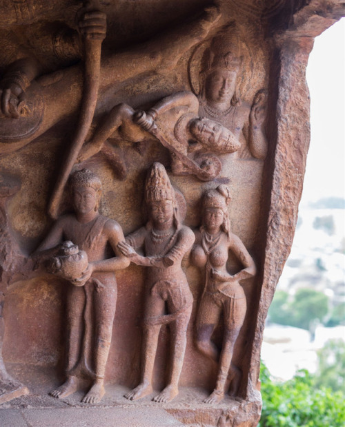Vishnu Trivikrama lila (Vamana avatara) Badami, Karnataka, photos by Kevin Standage, more at https:/