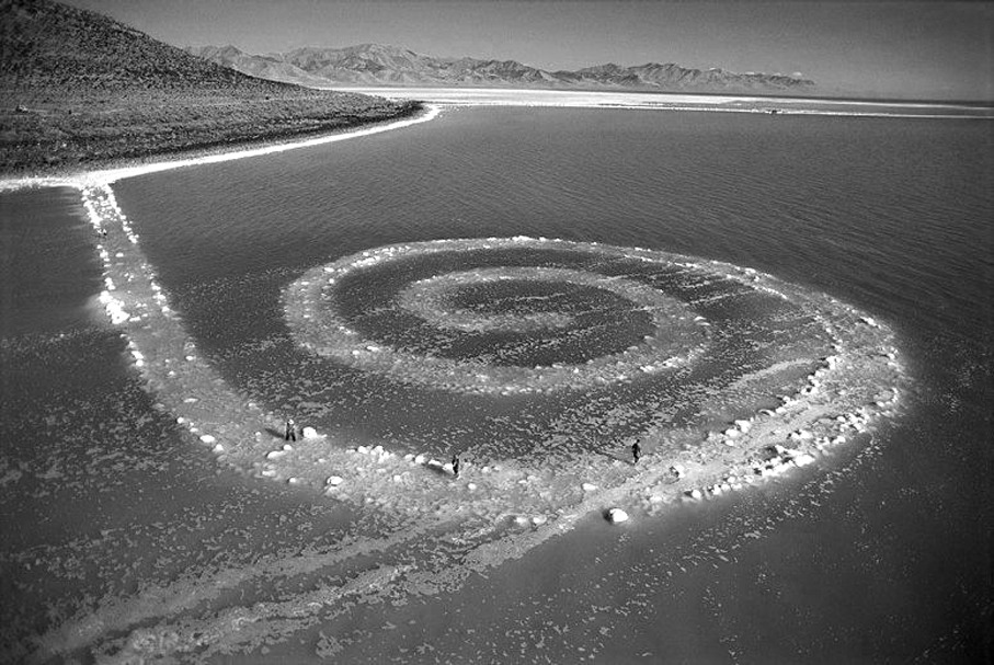 atmospheres-placestobe: Spiral Jetty, Robert Smithson, Great Salt Lake - USA, 1970.