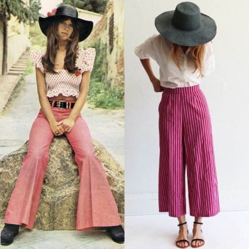 Left: 1970s street fashion. Right: modern boho fashion from Boho Weddings and Life blog.