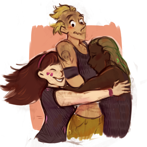 z41d:It’s messy and I said hiatus but I need this out of my system, I love hugs… Also while I 100% a