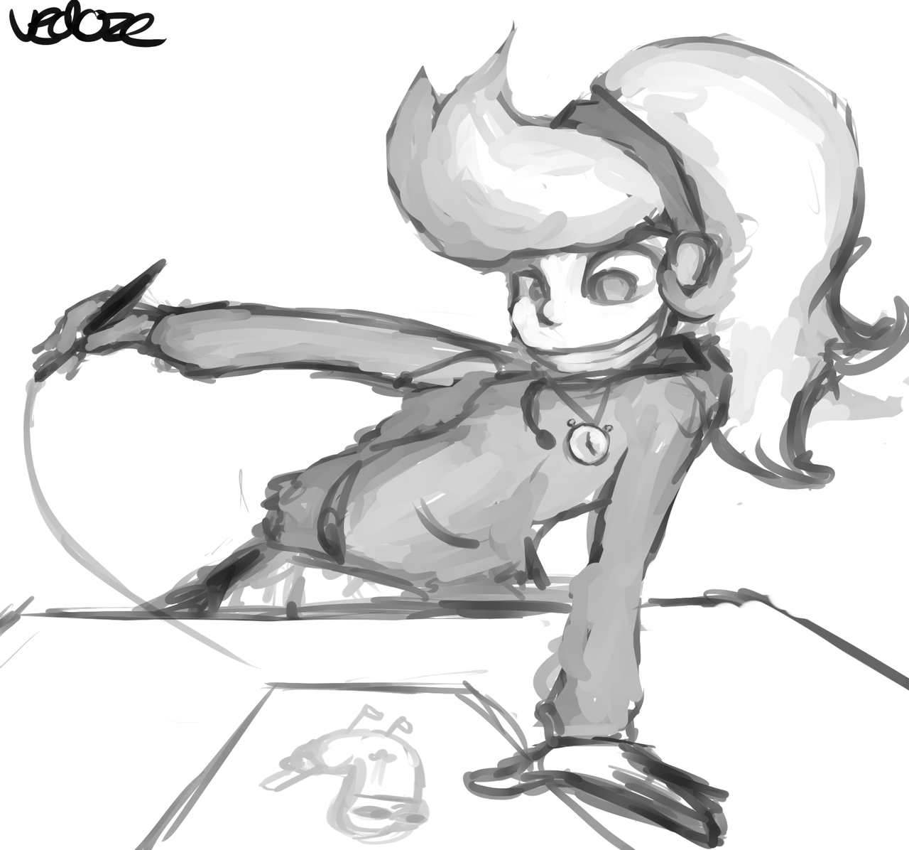 30minchallenge:  Quick Draw appears to be some sort of time traveling japanese gym