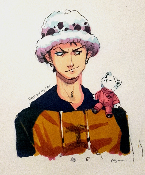 Happy Birthday Law!!Imagine Sachi and Penguin offering this fluffy plush of Bepo to young Law! So cu