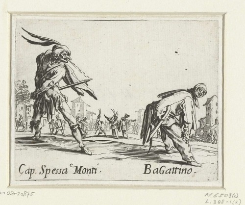 Street artists, by Jacques Callot (1592-1635). One of his favorite subjects, along with drunkards, c