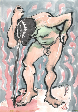  Model: Ed BarronInk and watercolor on paper,