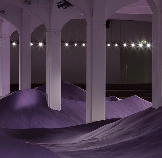 thegatsby:  Prada Women’s spring/summer 2015 show space featuring purple sand dunes