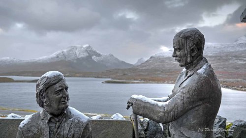 highlandfocus: Statues of the geologists  Ben Peach (seated) and John Horne (standing) at the e