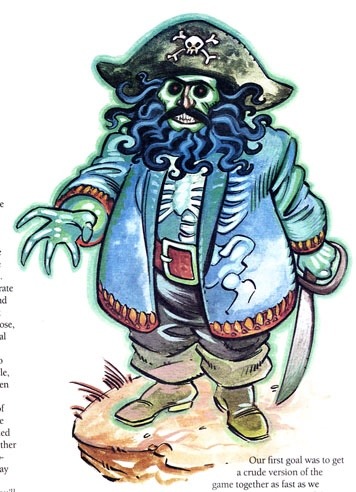 talesfromweirdland:Concept art for the 1990 LucasArts game, The Secret of Monkey Island (and its 199