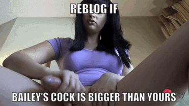 girlcockworship:  Reblog if bailey’s cock is bigger than yours