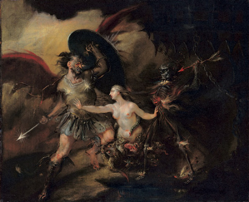 artist-hogarth: Satan, Sin and Death, William HogarthMedium: oil,canvaswww.wikiart.org/en/wi