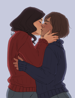 yinza:Some holiday Korrasami for @its-like-i-never-made-a-sound! I can’t believe it’s been three years.