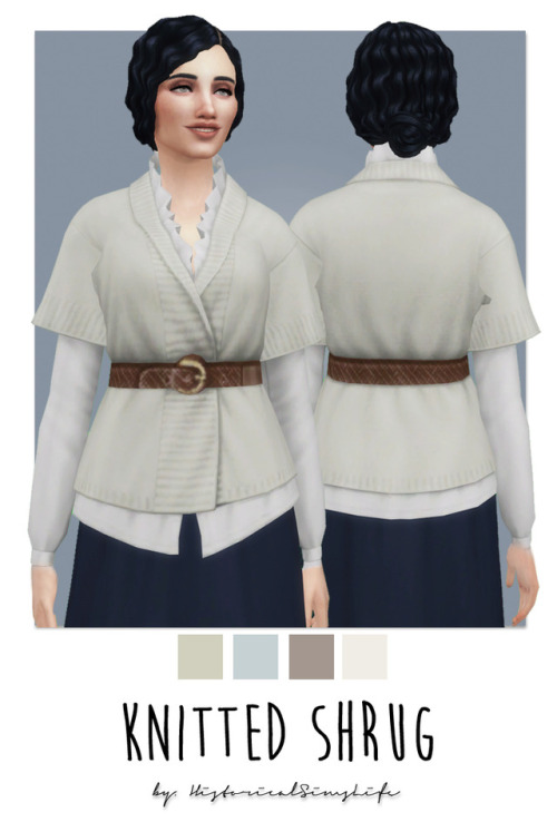 TS4: Knitted Shruginfo:converted from sims 3bgc4 swatchesvertices: 3925 / polygons: 4474note: becaus