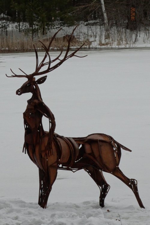 steampunktendencies: A deer centaur sculpture at Stevens Point Sculpture Park in Wisconsin