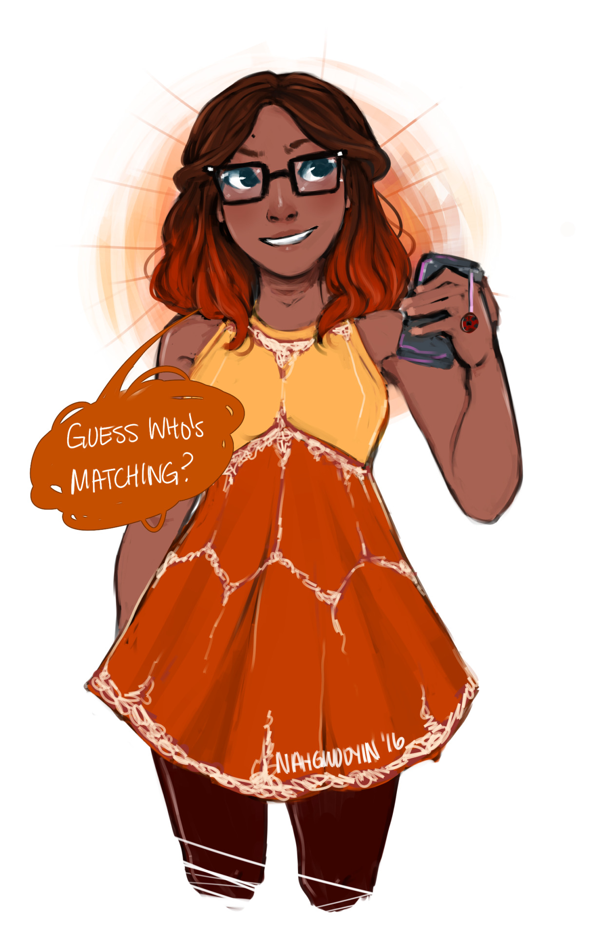 nahgwooyin:  in which marinette may have made a matching dress for alya too (cont.