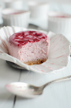 sweetoothgirl:    Mini Cherry Cheesecakes  