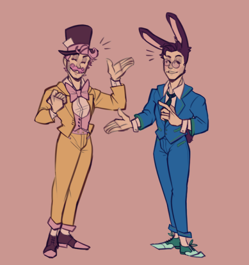 brittany-san: have some mad hatter wilford and march hare bim, bc why not bonus: dormouse robbie Oh!