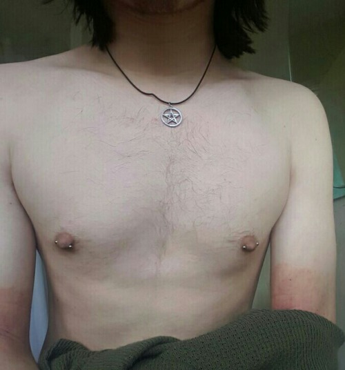 adam-likes-cats:I still love my nipple piercings