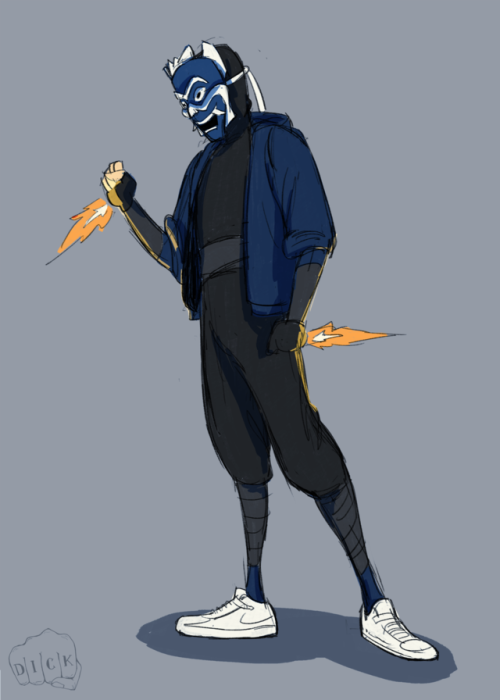 dickpuncherdraws: modern blue spirit/superhero au! ppl thought zuko was a villain at first bc of the