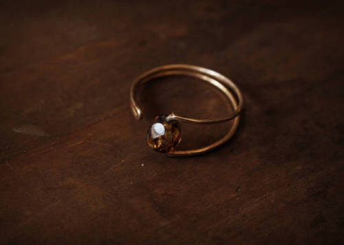 Minimalist one-of-a-kind ring, size US 8 &frac34; (18.75 mm). The ring is handcrafted from pure bron