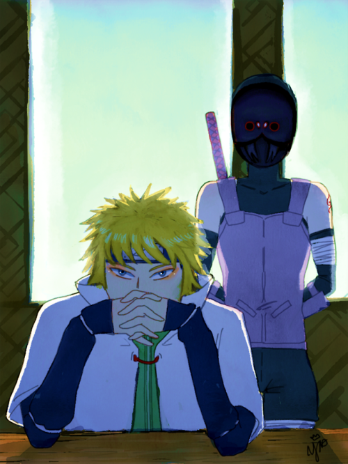 Plus! The Yondaime and one of his trusted ANBU&hellip;.? Haha. (Another mask design attempt