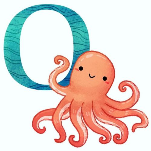 O is for octopus!. . . #octopus #alphabet #cuteillustration #illustration #sealife #illustrationar