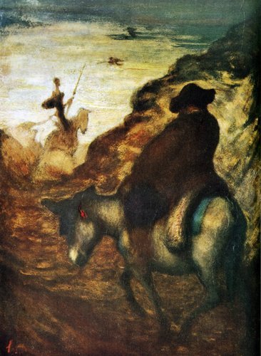 artist-daumier:Don Quixote and Sancho Pansa, Honore DaumierMedium: oil,canvas