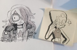 From Storyboard Artist Katie Mitroff(with assist by Lauren Zuke!):  Megane universe. Lauren Zuke drew Amethyst! 