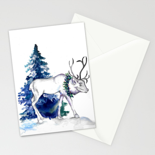 Want some pretty Christmas/ winter Stationary? Check out my new work &ldquo;Reindeer King&rd