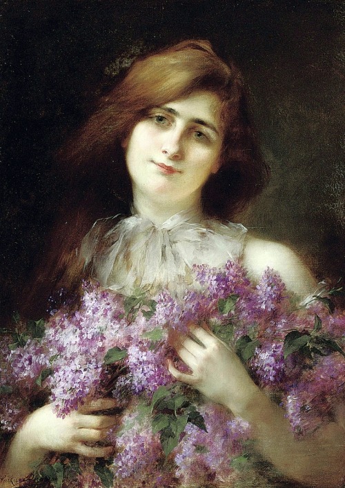 karoline-von-manderscheid:Sarkis Diranian (1854-1918):The Lilac Bouquet, date unknown.Private collec