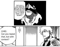 textsfromhuecomundo: (248): Can you repeat that, but with context?  wow, who would have thought that Ichigo&rsquo;s dad was Gol D. Roger?