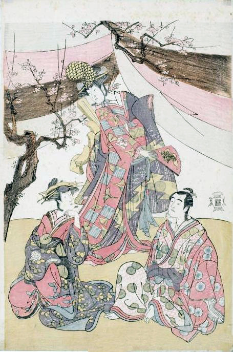 Nakayama Kojuro VI as Minamoto no Tametomo disguised as Hotoke Gozen, Osagawa Tuneyo II as Courtesan