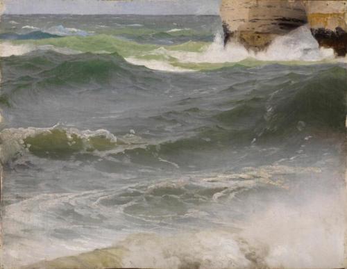 Johann Wilhelm Schirmer, Marine studies near Etretat, 1836. Oil...