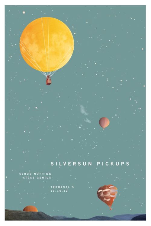 Love the minimalist look on this Silversun Pickups, Cloud Nothing and Atlas Genius concert poster.