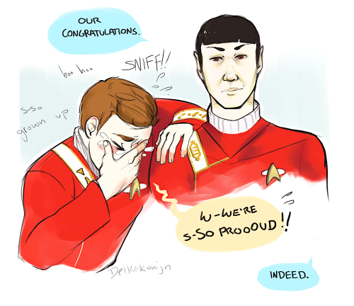 deheerkonijn:Saavik’s dads come to her Academy graduation. (o˘◡˘o)I learned recently that Spock not 
