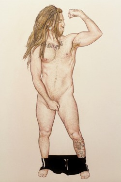 homoillustrated:  matthewconwayart:  craig. color pencil on toned paper. 2015.   Follow us at HomoIllustrated