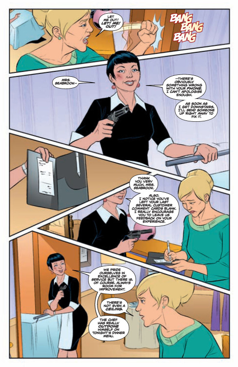 yasminliang:  Preview pages for Steed and Mrs. Peel #5 have gone up on Comicosity and iFanboy! Issue #5 is out this Wednesday. 